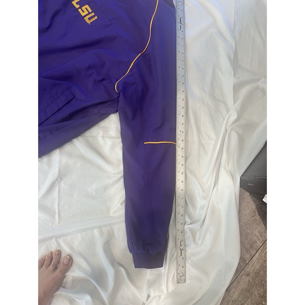 Vintage 90s/Y2K Nike Team LSU Tigers V-neck pullover windbreaker jacket XL - Picture 8 of 10